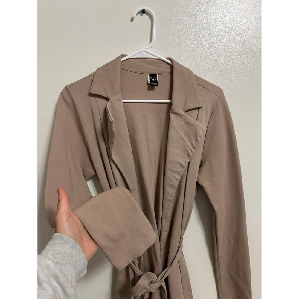 Windsor Women's Taupe Belted Pea Coat Jacket